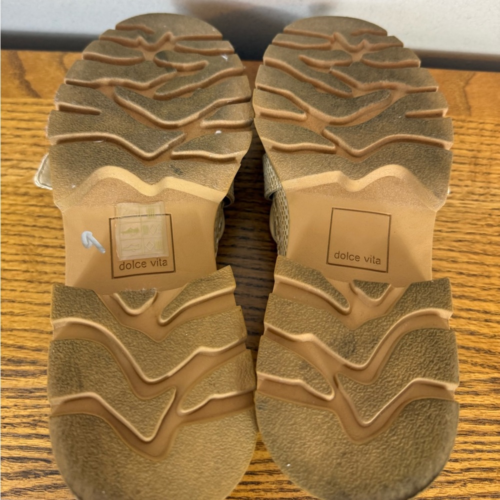 Dolce Vita Ericka Raffia Chunky Shoes Loafers Womens Size‎ 7 Tan Office Casual - Picture 7 of 9